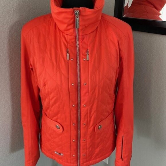 VINTAGE Y2K Spyder Xtl 10000 Ski Snowboard Winter Jacket Coat Coral Orange Sz 8 - Picture 2 of 16